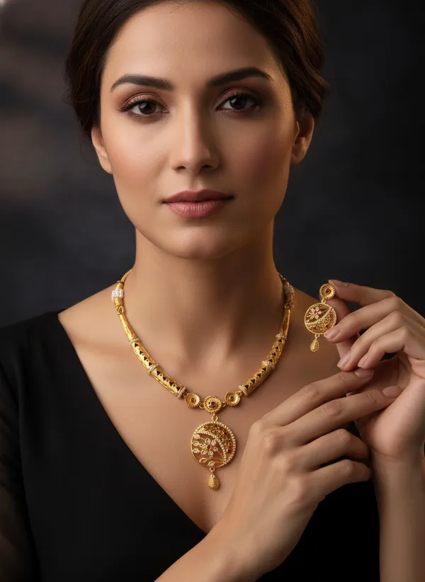 Ornate_Gold_Plated_Necklace_And_Earring_Set