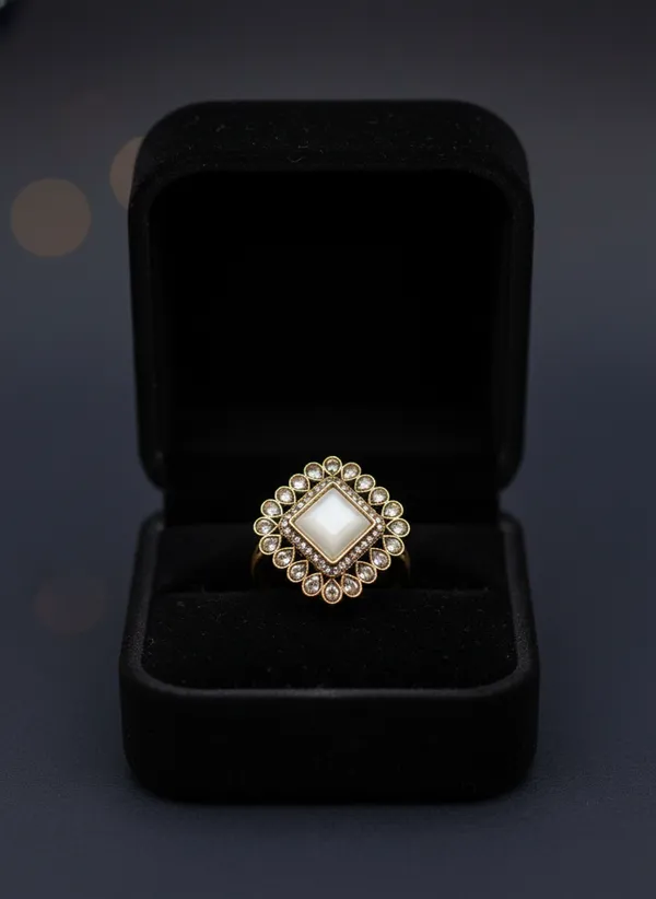 White_Ceramic_Studd_Cubic_Kundan_Ring