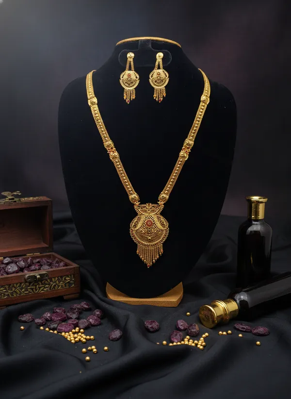 Intricate_Gold_Plated_Necklace_Raani_Haar_And_Earring_Set
