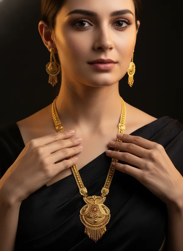 Intricate_Gold_Plated_Necklace_Raani_Haar_And_Earring_Set