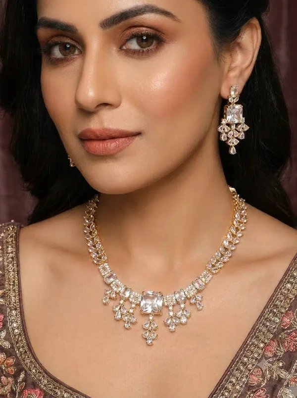 Kaniksh_Golden_American_Diamond_Necklace_set