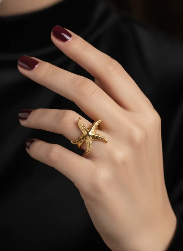 Starfish_Voguish_18K_Gold-Plated_Abstract_Openable_Finger_Ring