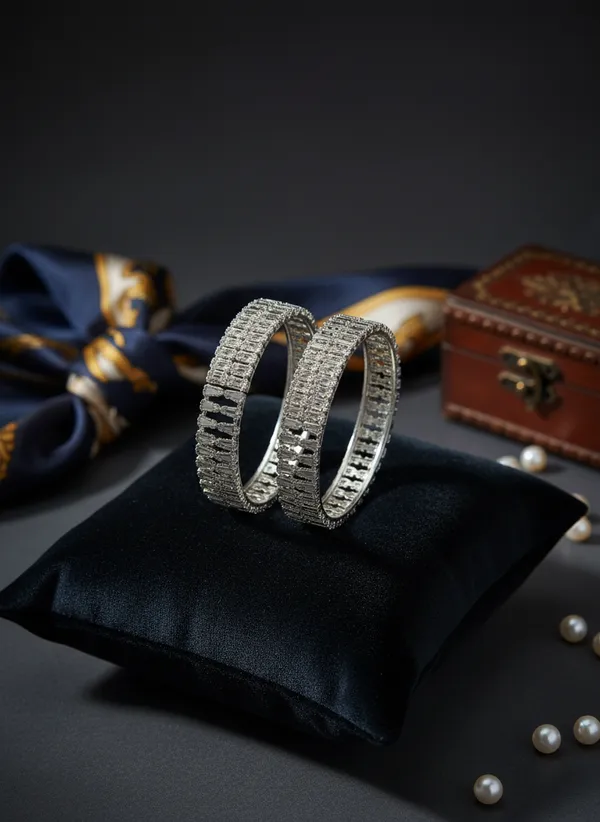 Park_Rhodium_American_Diamond_Bangles