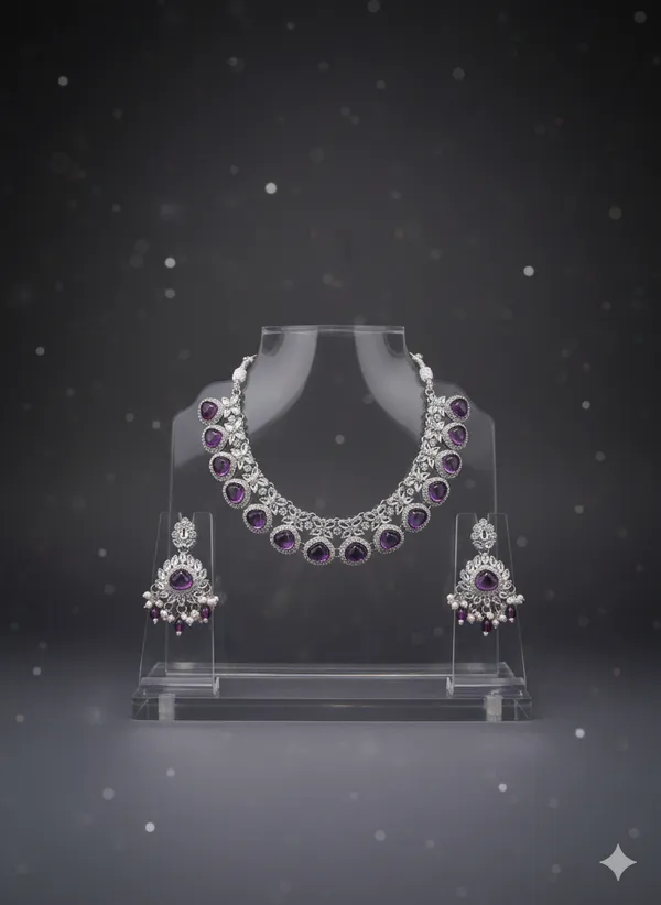 Purple_Oval_gem_studded_kundan_necklace_set