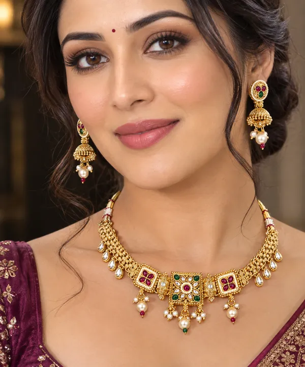 Royal_Marathi_Choker_Golden_Heritage_Necklace_set