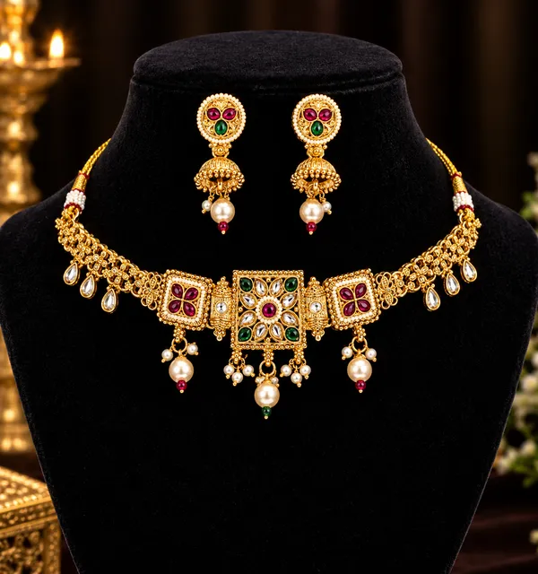 Royal_Marathi_Choker_Golden_Heritage_Necklace_set