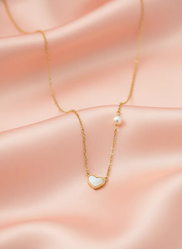 white_Heart_pearl_Anti_Tarnish_Chain