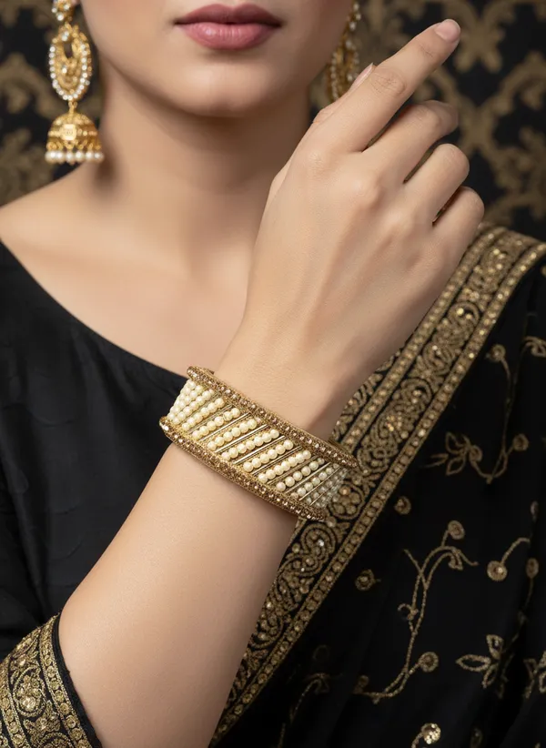 Elegant_Golden_White_Pearl_Kundan_Bangles
