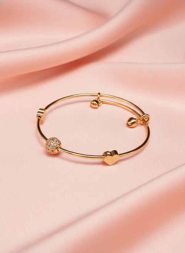 Pochi_heart_diamond_studd_Anti_Tarnish_Bracelet