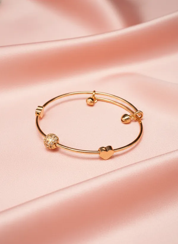 Pochi_heart_diamond_studd_Anti_Tarnish_Bracelet