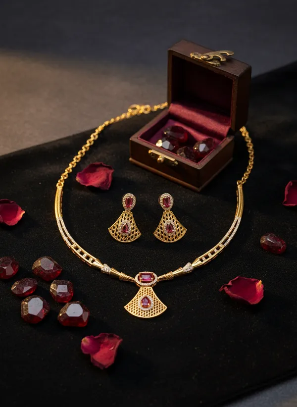 Red_Ruby_And_Golden_Plated_American_Diamond_Zirconia_Necklace_Set