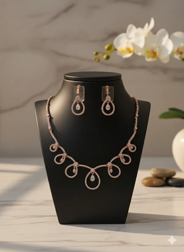 Victorian_Elegant_Gold_Zirconia_Amrican_Diamond_Necklace_Set