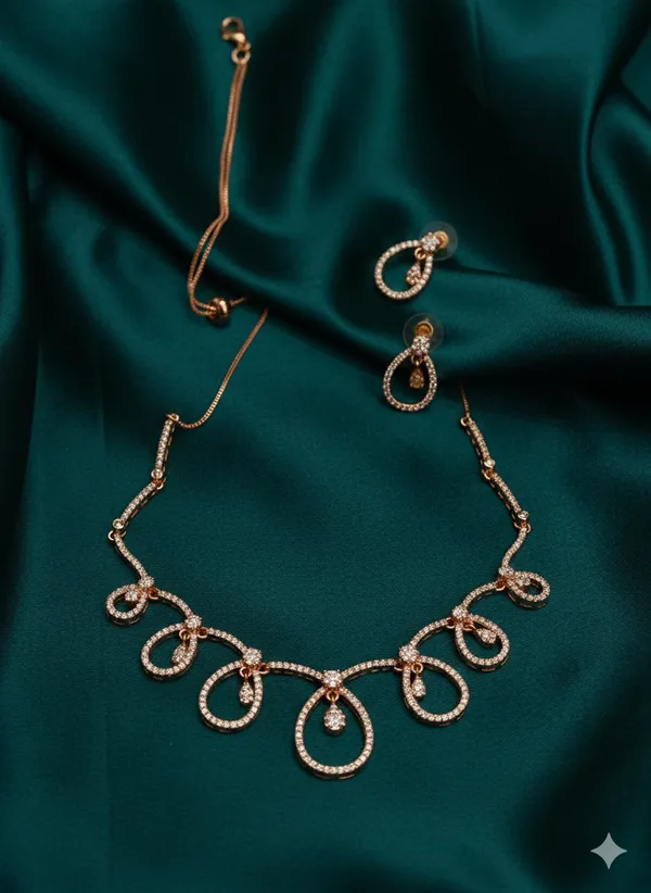 Victorian_Elegant_Gold_Zirconia_Amrican_Diamond_Necklace_Set