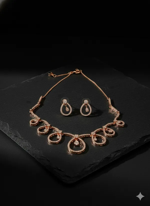 Victorian_Elegant_Gold_Zirconia_Amrican_Diamond_Necklace_Set