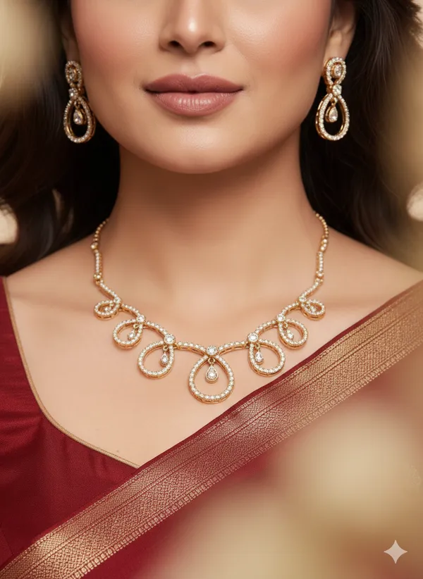 Victorian_Elegant_Gold_Zirconia_Amrican_Diamond_Necklace_Set