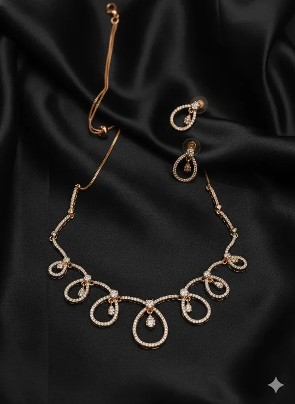 Victorian_Elegant_Gold_Zirconia_Amrican_Diamond_Necklace_Set