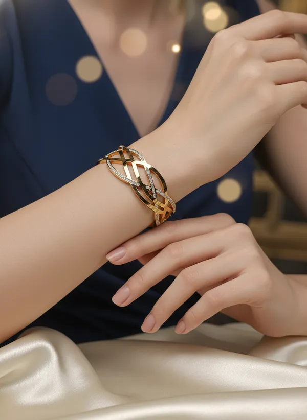 Catlier_gold_Diamond_studd_Anti_Tarnish_Bracelet