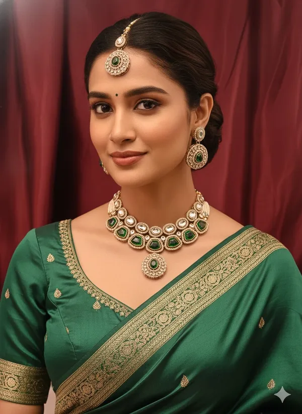 Golden_Emerald_Green_Harmony_Kundan_Necklace_Set