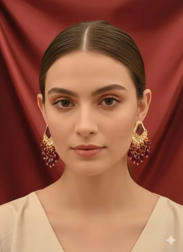 Gleaming_wine_colour_Drop_Kundan_Earrings