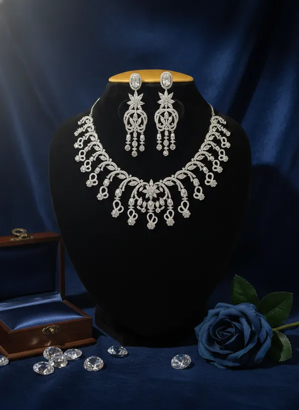 Teardrop_American_Diamond_Zirconia_Necklace_Set