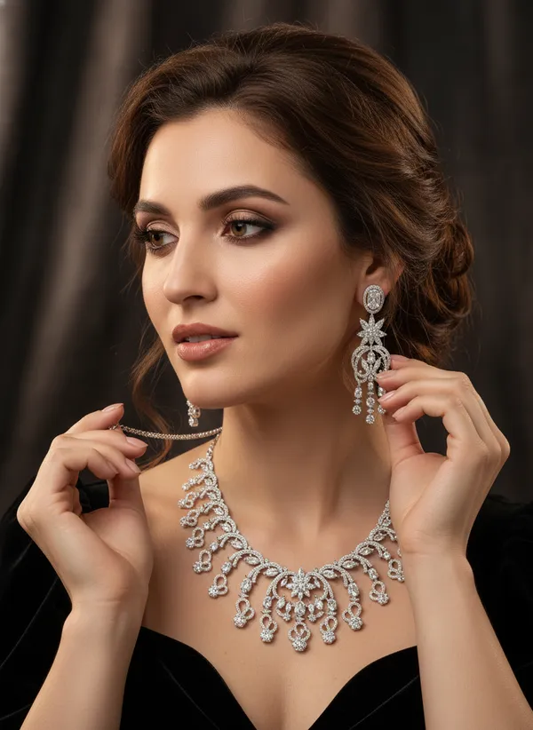 Teardrop_American_Diamond_Zirconia_Necklace_Set