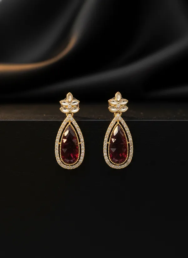 Luxury_Bloom_Wine_And_White_Kundan_Danglers