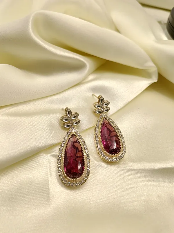 Luxury_Bloom_Wine_And_White_Kundan_Danglers