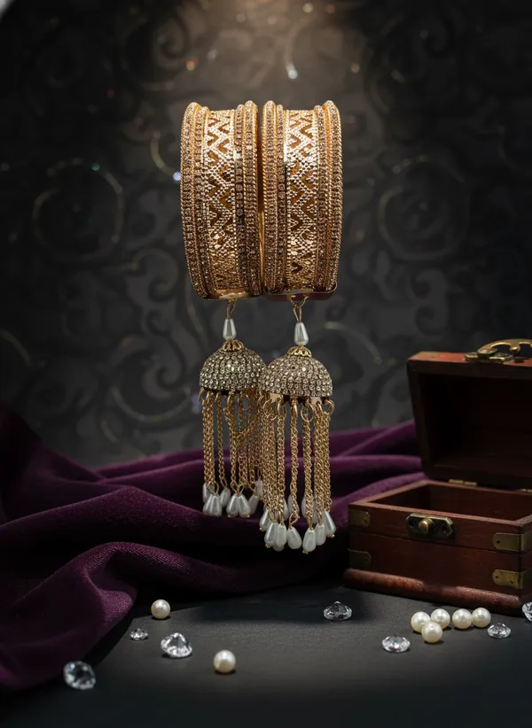 Rose_Gold_Elegant_American_Diamond_&_White_Pearl_Dangler_Bangles
