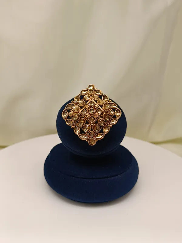 Tricubic_Gold_Cz_Kundan_Ring