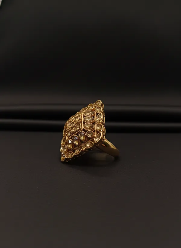 Tricubic_Gold_Cz_Kundan_Ring