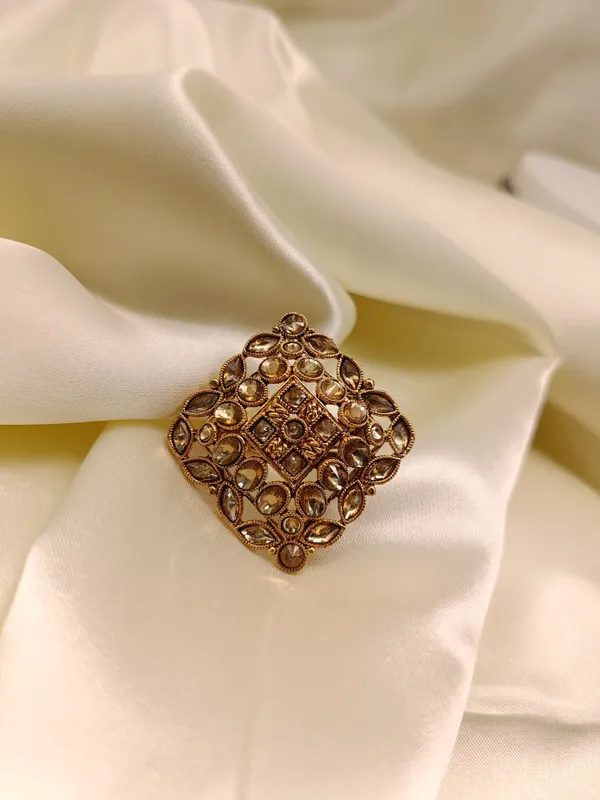 Tricubic_Gold_Cz_Kundan_Ring