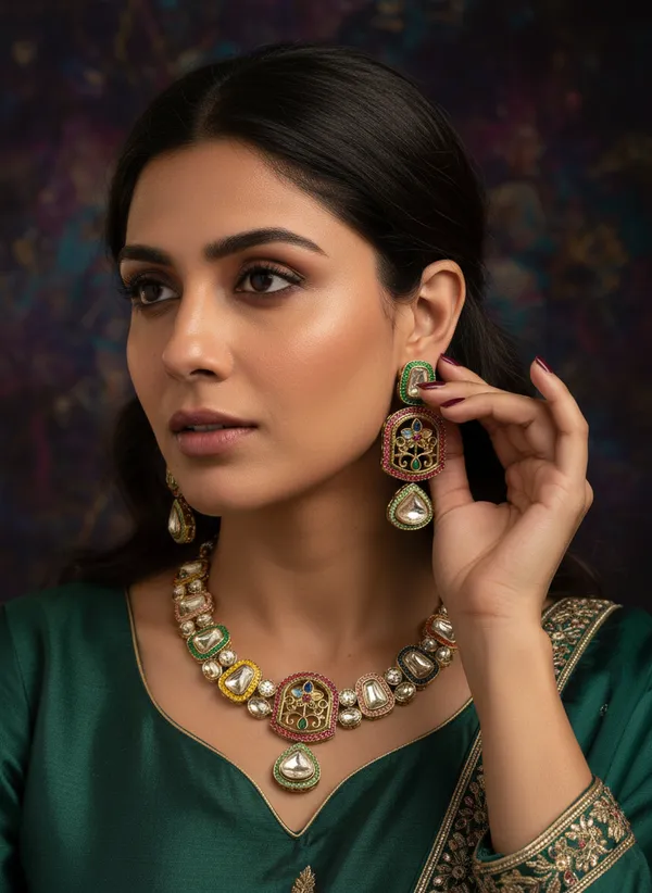 Bloom_Multihued_Mojonite_Kundan_Necklace_Set