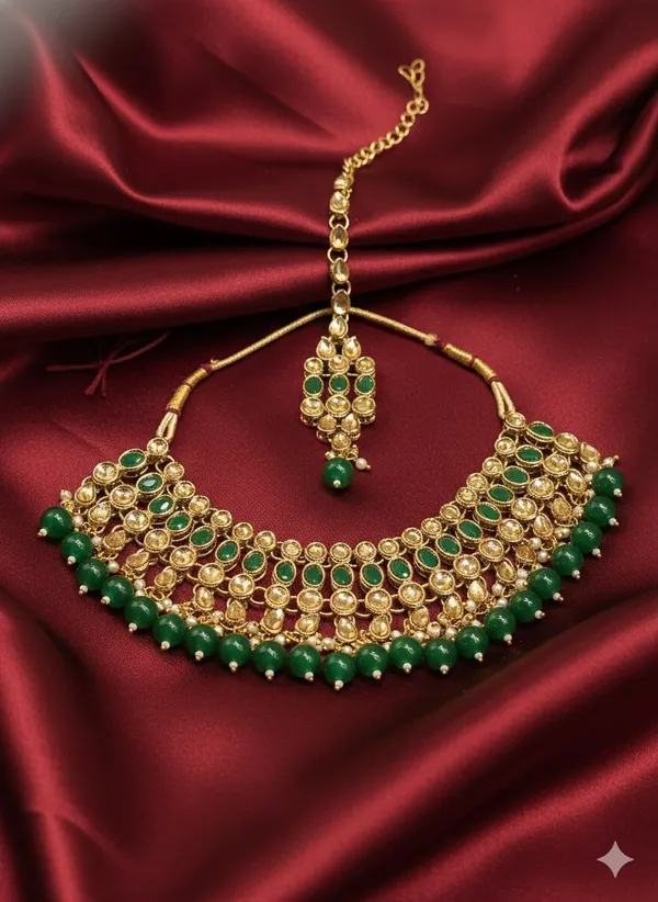 Emerald_Green_Gold_Duck_Kundan_Necklace_Set