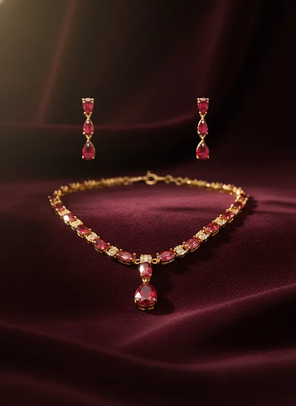 Red_Rose_Studded_American_Diamond_Zirconia_Necklace_Set