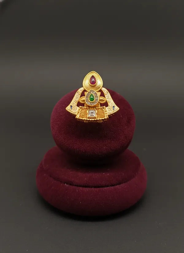 Rajwadi_brass_Mojonite_kundan_Ring