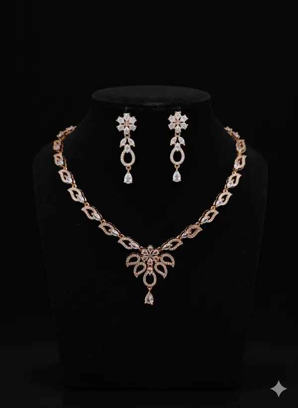 Lotus_Vogue_Gold_Zerconia_Studd_Amrican_Diamond_Necklace_Set