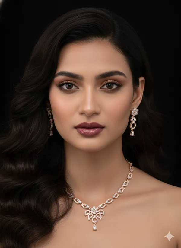 Lotus_Vogue_Gold_Zerconia_Studd_Amrican_Diamond_Necklace_Set