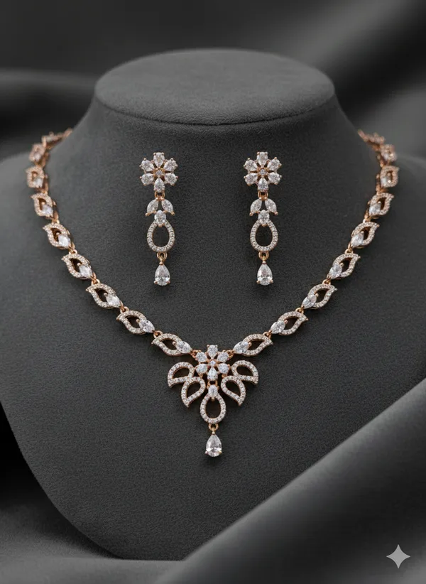 Lotus_Vogue_Gold_Zerconia_Studd_Amrican_Diamond_Necklace_Set