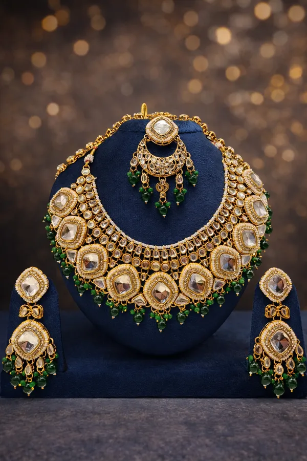 Green_Golden_Cubic_Kundan_Necklace_Bridal_Jewellery