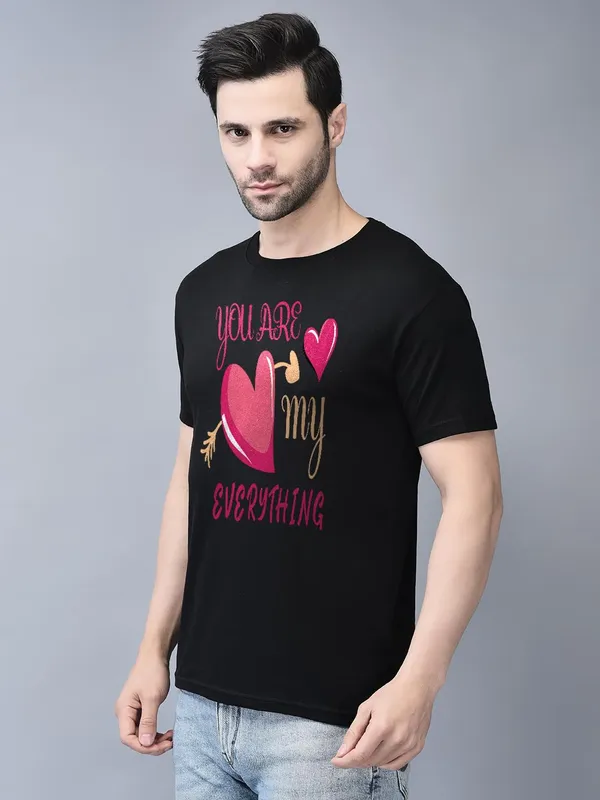 Black_Cotton_Printed_Crew_Neck_Half_Sleeve_T-Shirt_For_Men