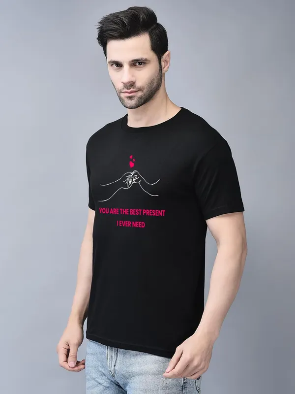 Black_Cotton_Printed_Crew_Neck_Half_Sleeve_T-Shirt_For_Men