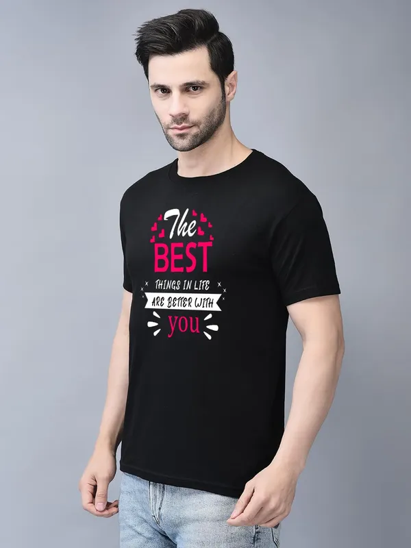 Black_Cotton_Printed_Crew_Neck_Half_Sleeve_T-Shirt_For_Men