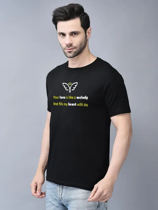 Black_Cotton_Printed_Crew_Neck_Half_Sleeve_T-Shirt_For_Men