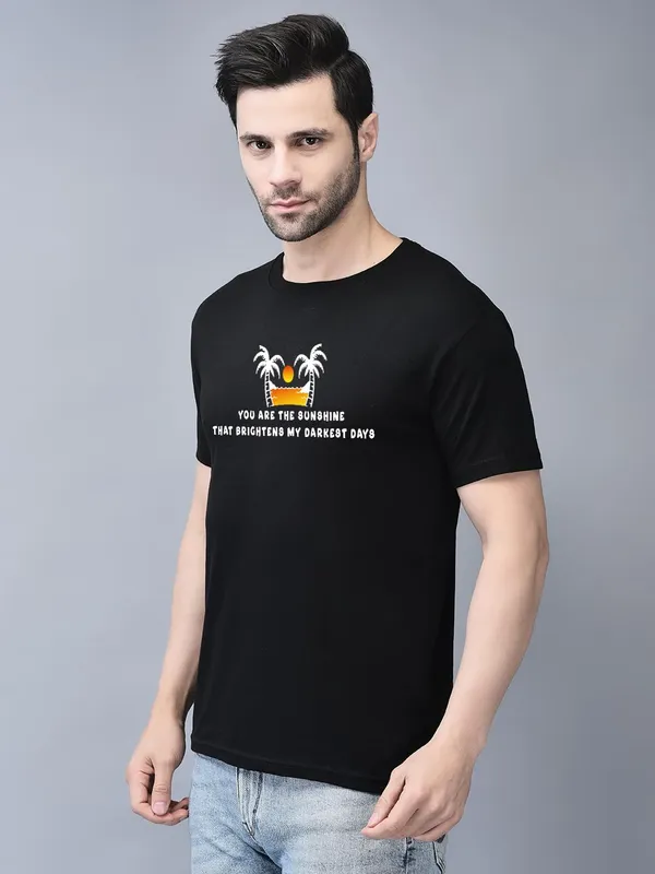 Black_Cotton_Printed_Crew_Neck_Half_Sleeve_T-Shirt_For_Men