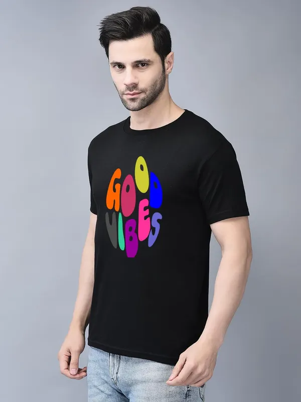 Black_Cotton_Printed_Crew_Neck_Half_Sleeve_T-Shirt_For_Men