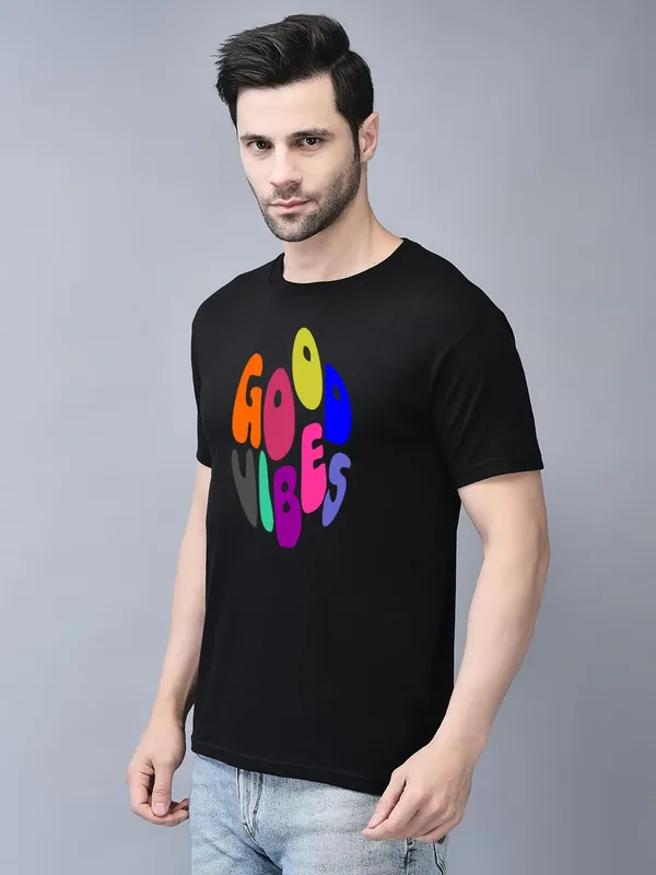 Black_Cotton_Printed_Crew_Neck_Half_Sleeve_T-Shirt_For_Men