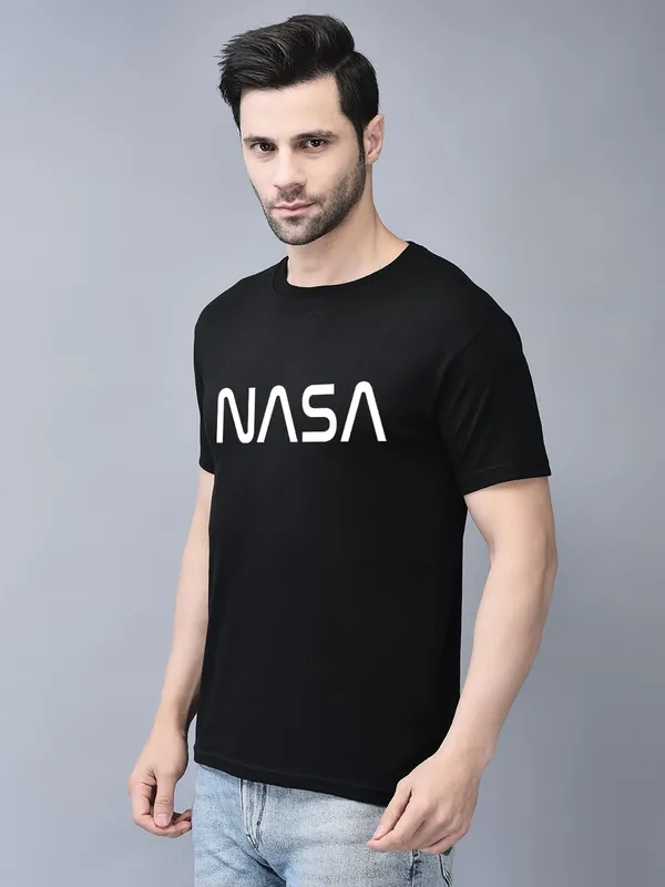 Black_Cotton_Printed_Crew_Neck_Half_Sleeve_T-Shirt_For_Men