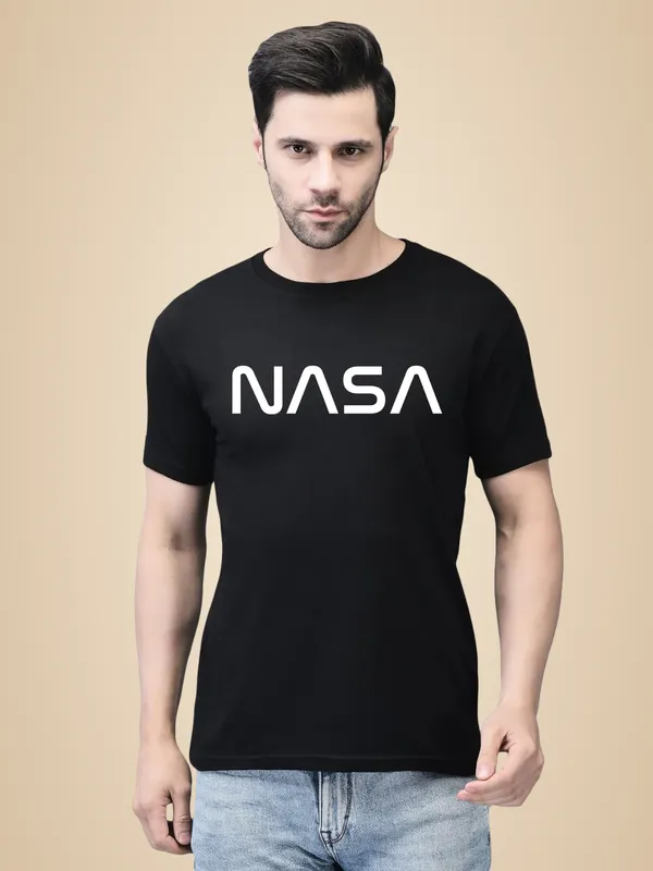Black_Cotton_Printed_Crew_Neck_Half_Sleeve_T-Shirt_For_Men