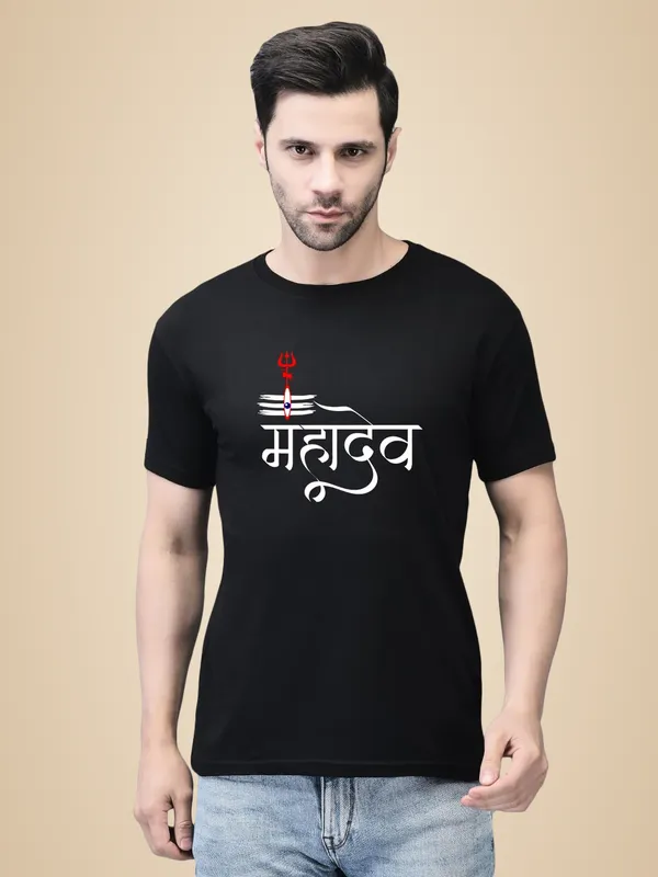 Black_Cotton_Printed_Crew_Neck_Half_Sleeve_T-Shirt_For_Men