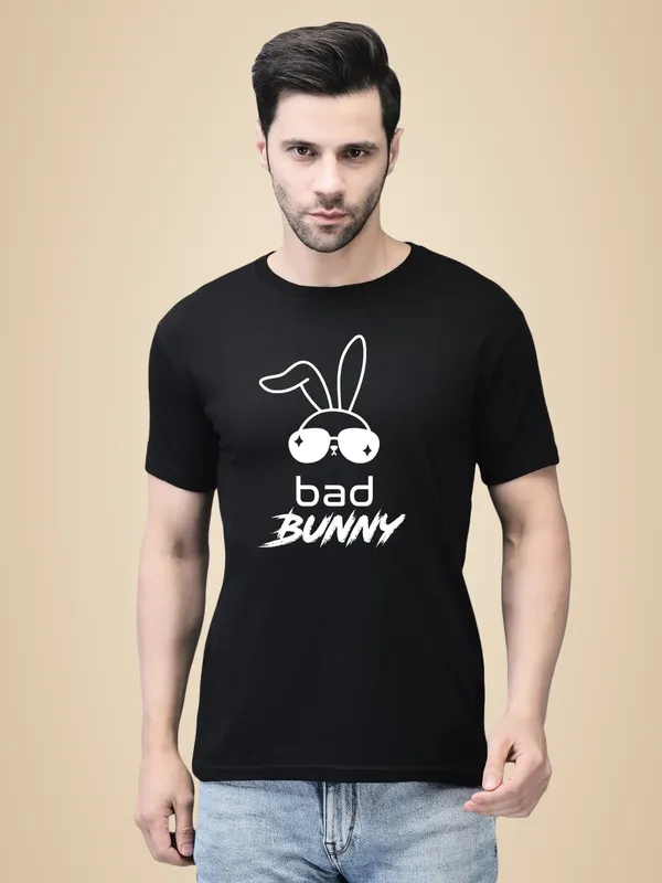 Black_Cotton_Printed_Crew_Neck_Half_Sleeve_T-Shirt_For_Men
